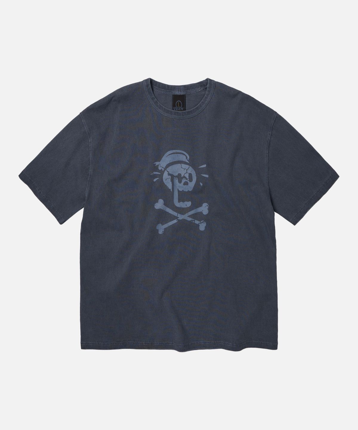 프리즘웍스(FRIZMWORKS) BLACK FLAG PIGMENT DYEING TEE _ NAVY