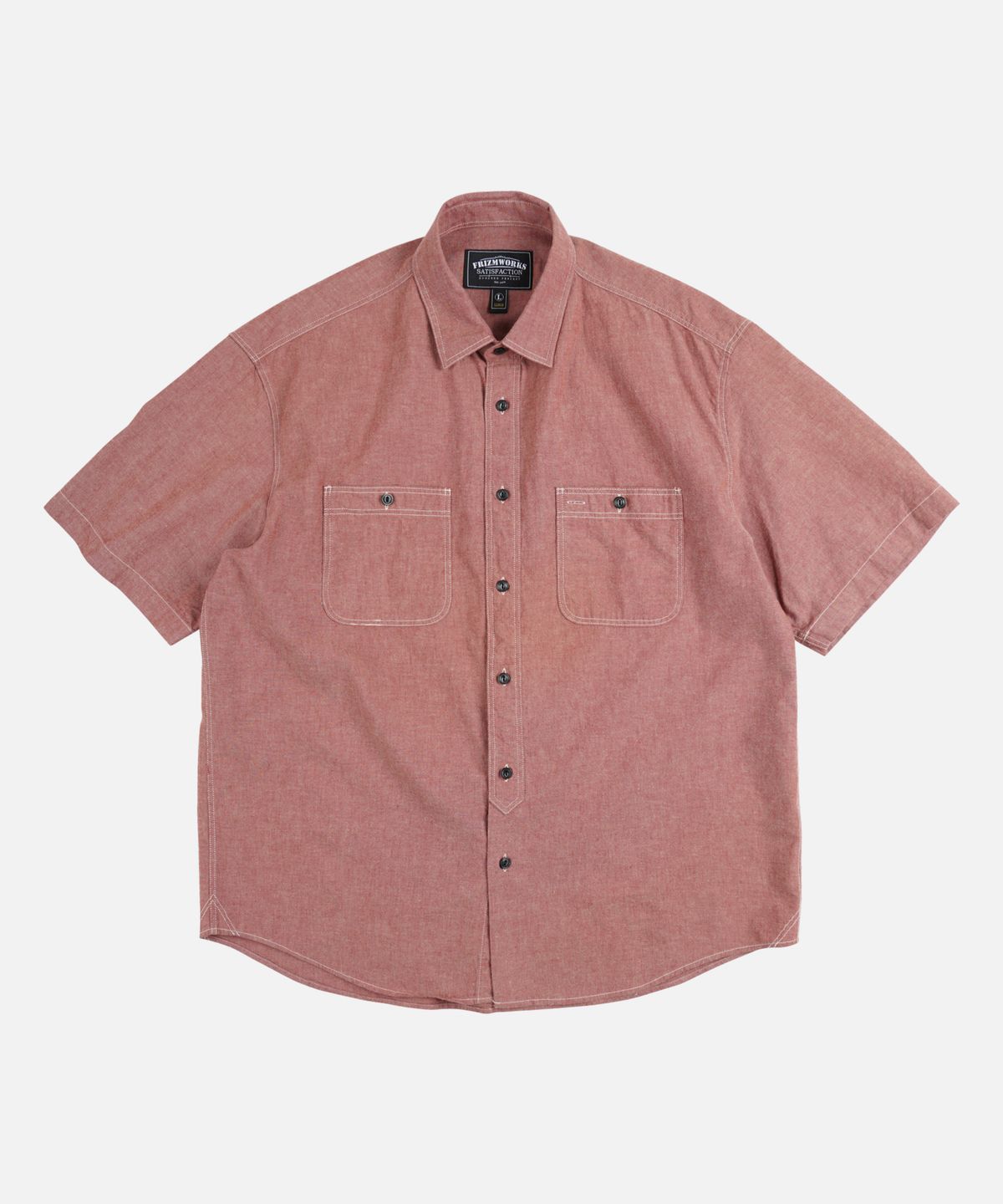 프리즘웍스(FRIZMWORKS) CHAMBRAY WORK HALF SHIRT _ RED
