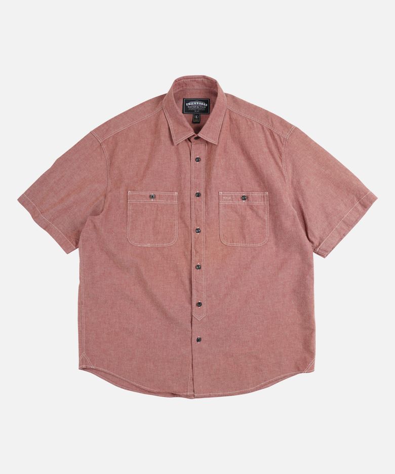CHAMBRAY WORK HALF SHIRT _ RED