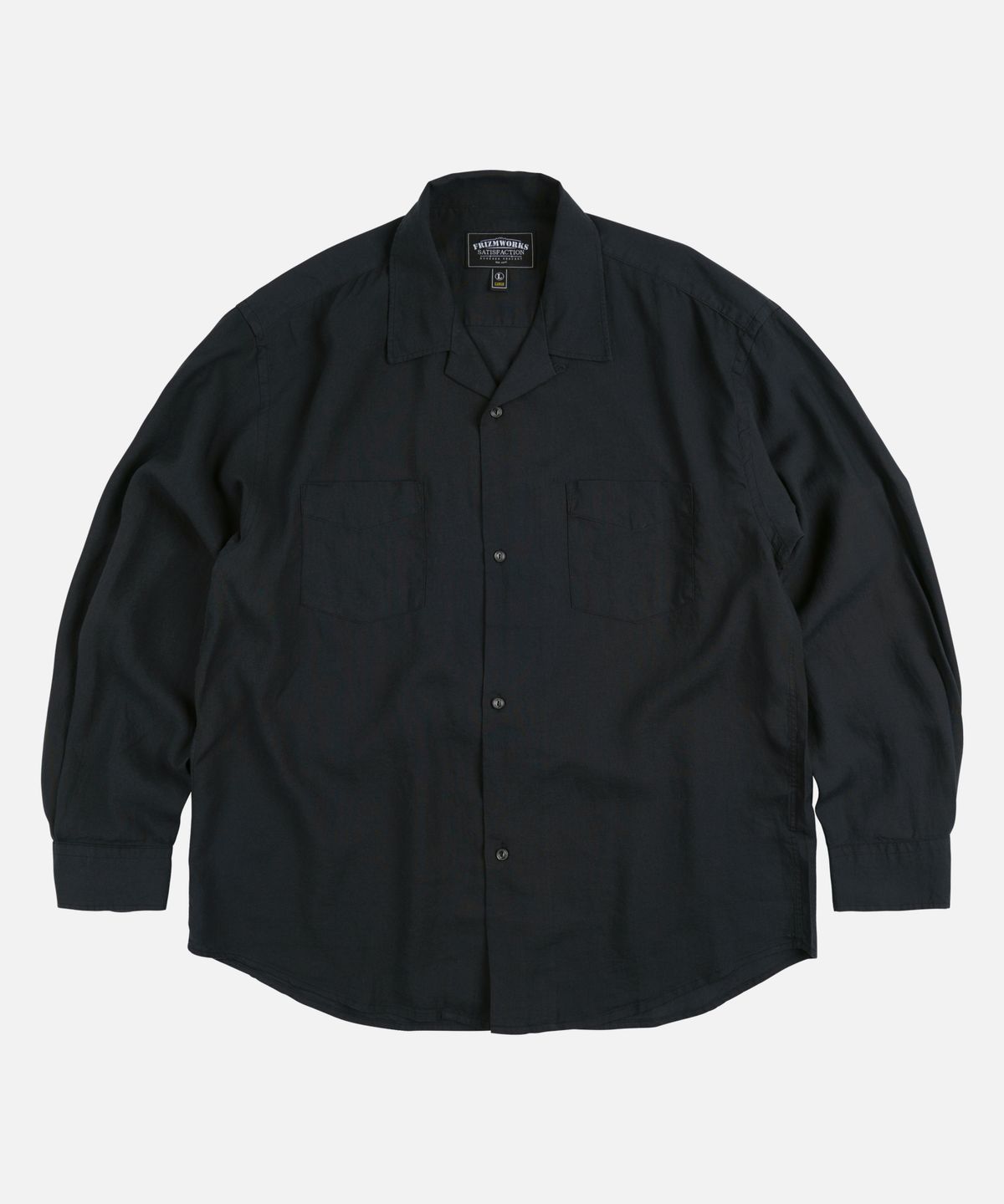 프리즘웍스(FRIZMWORKS) TENCEL LINEN OPEN COLLAR SHIRT _ CHARCOAL