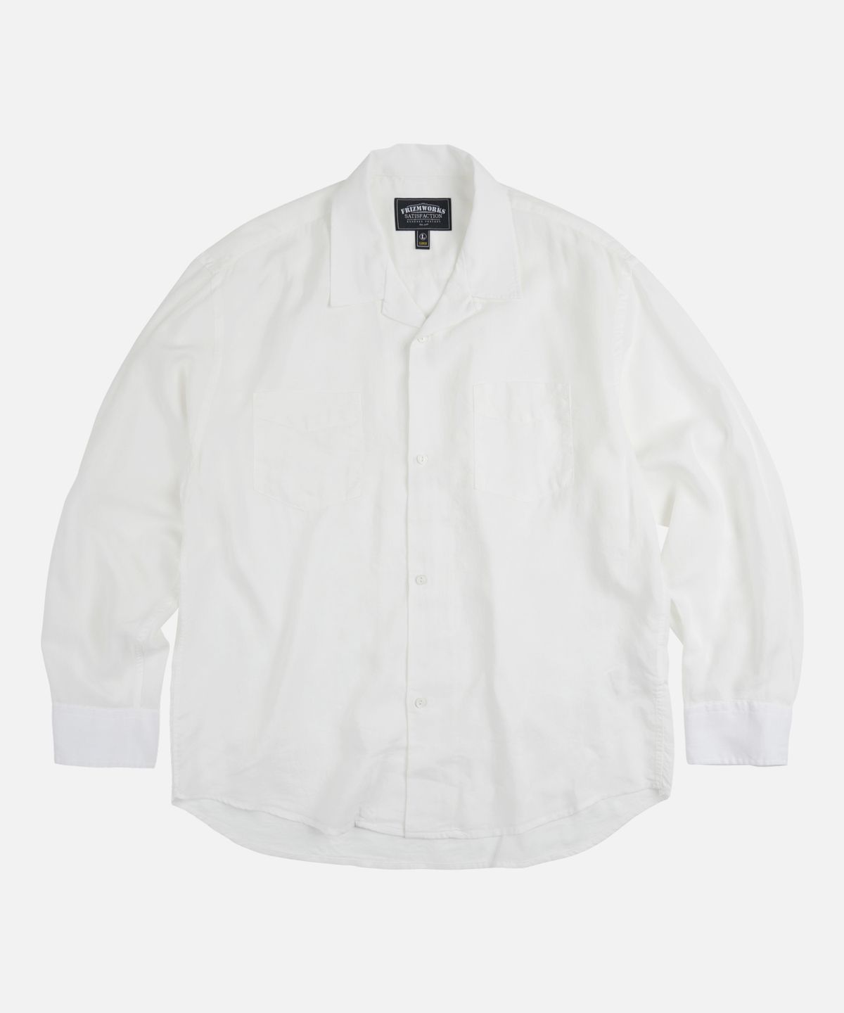 프리즘웍스(FRIZMWORKS) TENCEL LINEN OPEN COLLAR SHIRT _ IVORY