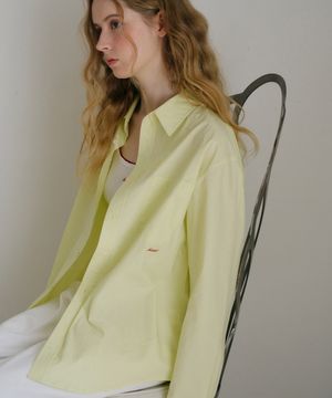 데이지 오버사이즈 페이퍼 셔츠_옐로우