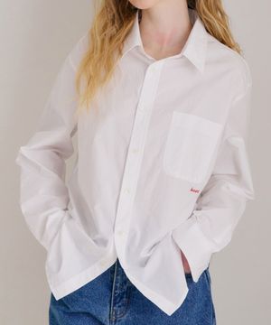 데이지 오버사이즈 페이퍼 셔츠_화이트