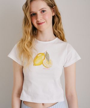 레몬 크롭 티셔츠