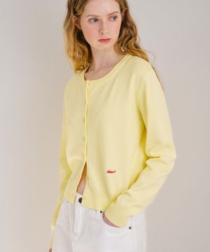 벨라 라운드 니트 가디건_옐로우