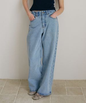 샐리 클래식 와이드 데님 팬츠_라이트블루