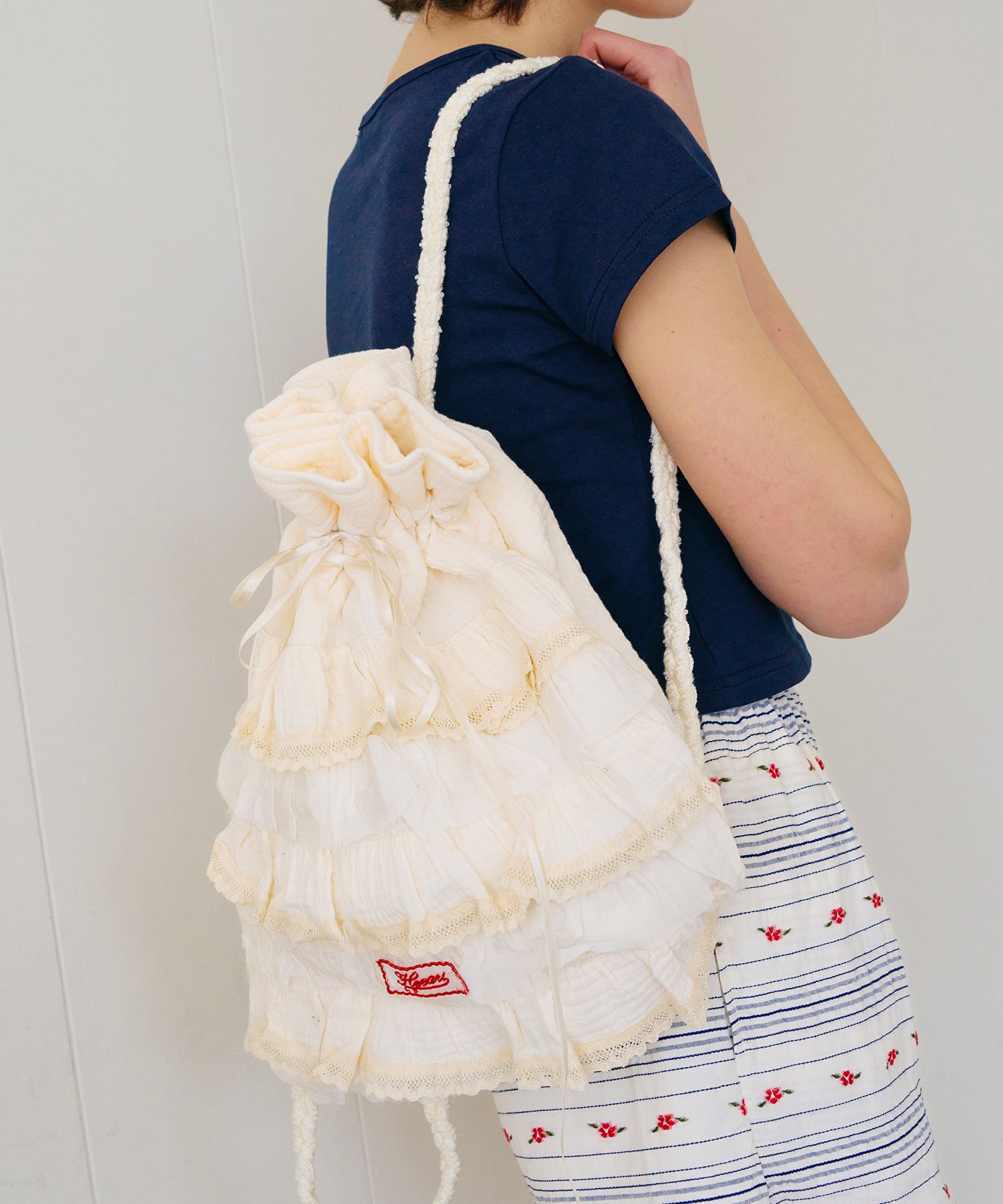 【Heeari】Cattage Lace String Bag Gym Sack ★送料・関税込★ MUSINSA公式 | HEEARI Cottage lace string gym sack