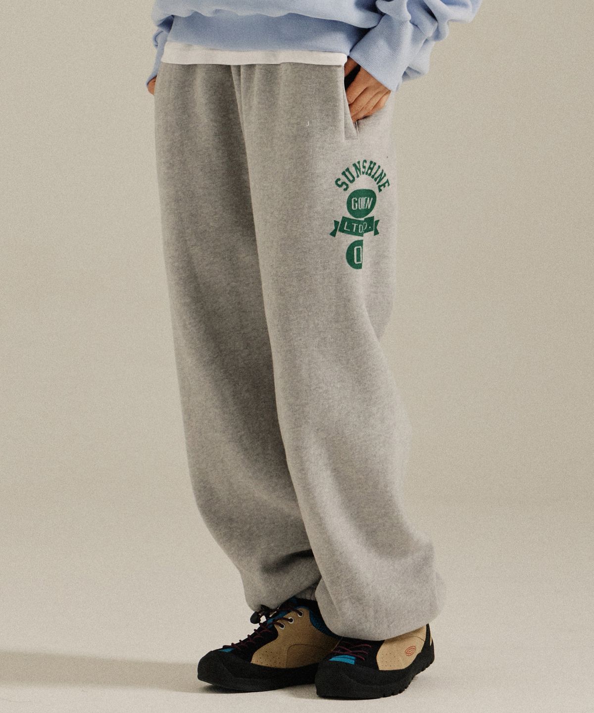 골든선샤인(GOLDEN SUNSHINE) Numbering Sweat Jogger Pants_Melange