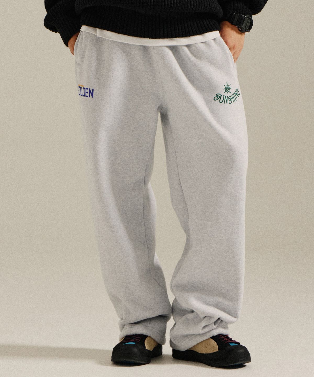 골든선샤인(GOLDEN SUNSHINE) SunShine String Sweatpants_White Melange