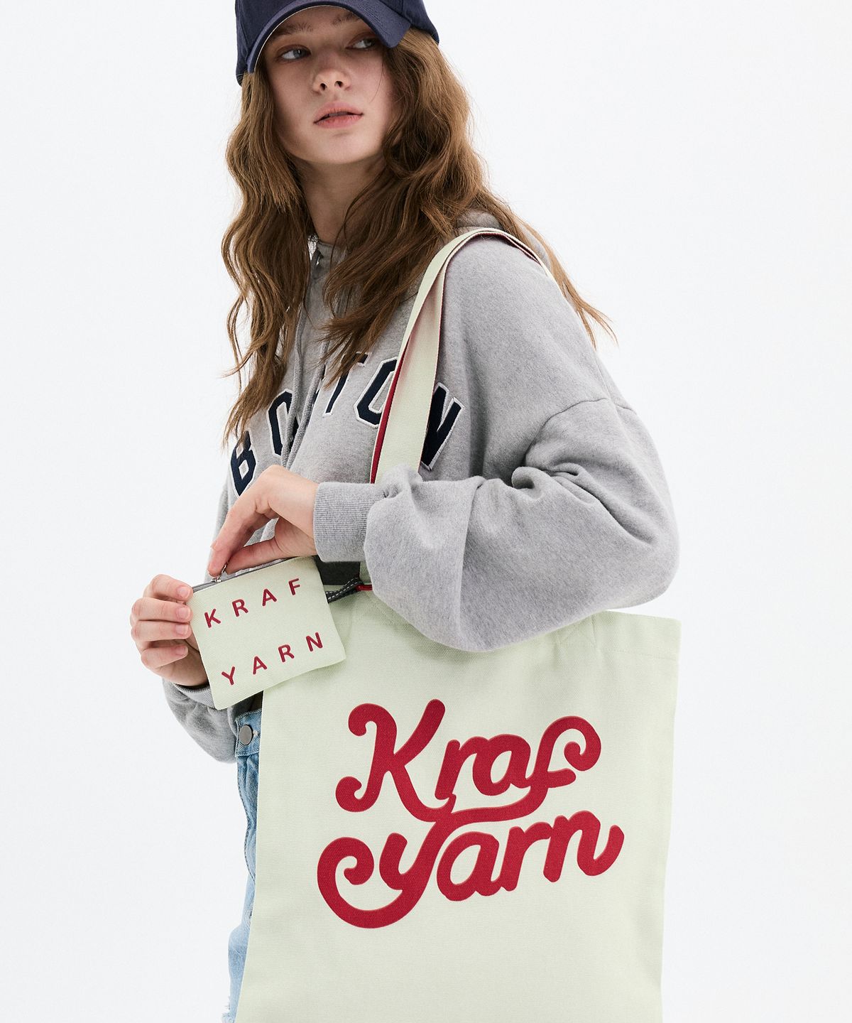 크라프얀(KRAFYARN) 코튼 로고 에코백 오트밀