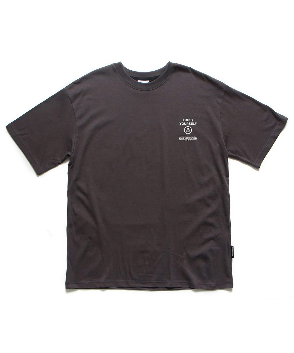 앱놀머씽(ABNORMALTHING) 스마일 오버핏 티셔츠 차콜 (SMILE TODAY T-SHIRT CHARCOAL)