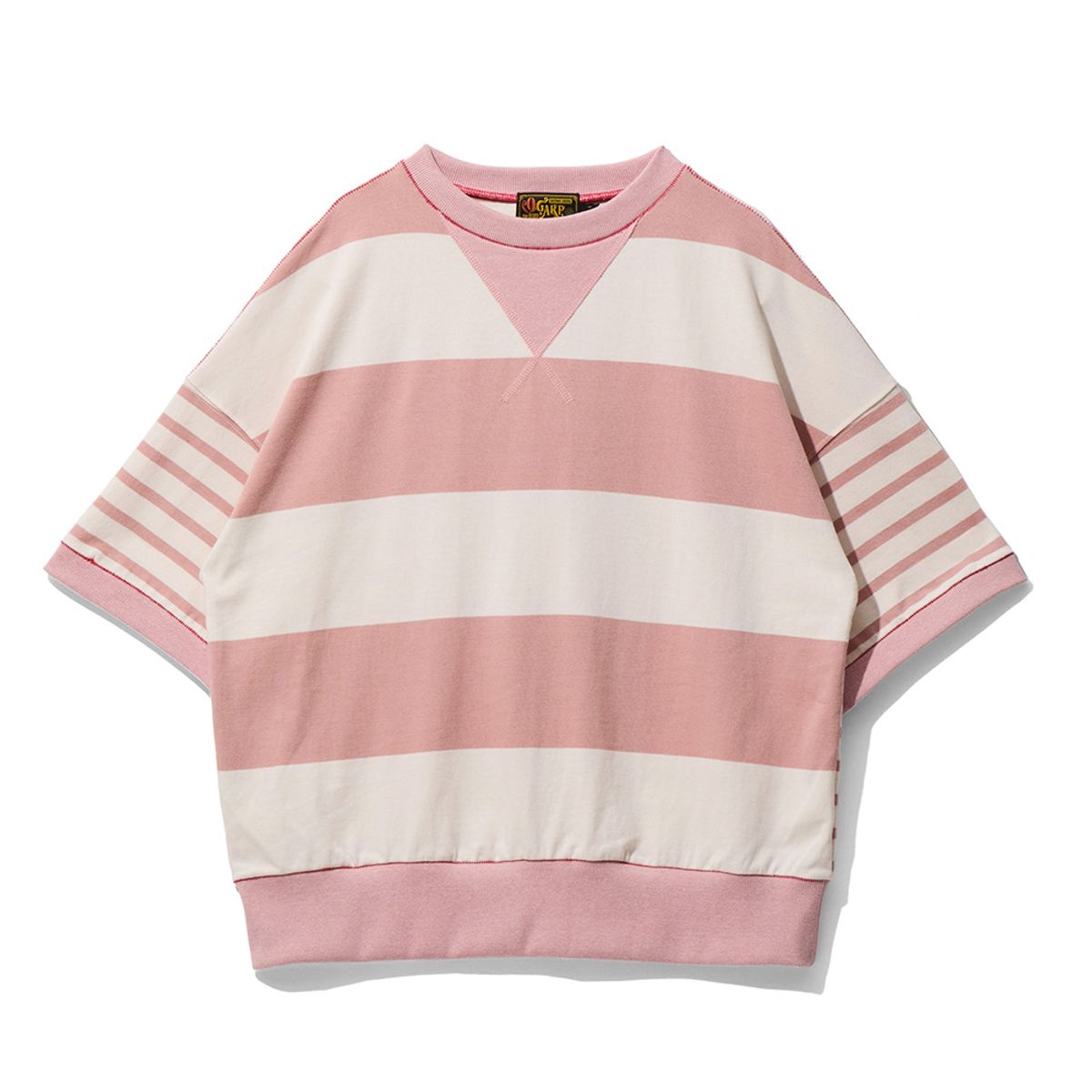 오가프(OGARP) Half Strain Marine Stripe Sweat Tee Pink