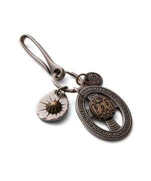 Oval Eagle Metal Keyring Silver