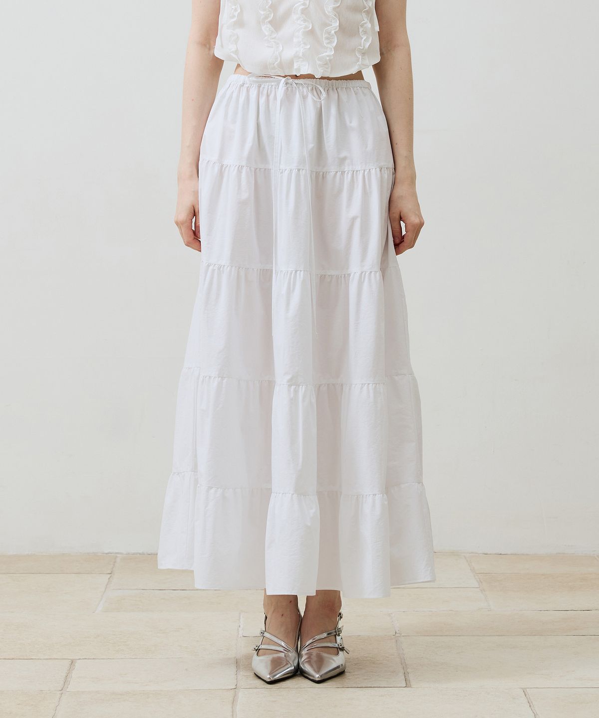 아리킴(ARIKIM) LOVEY LONG SKIRT / WHITE