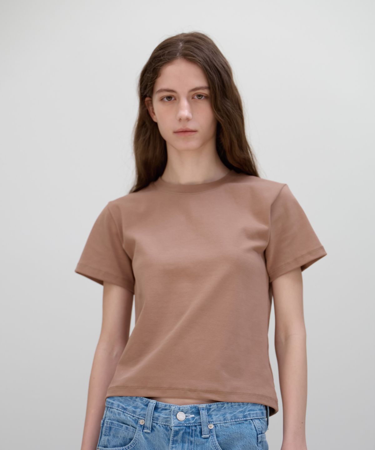 벗튼(BUT'TON) Cotton Span Tee (Mocha)