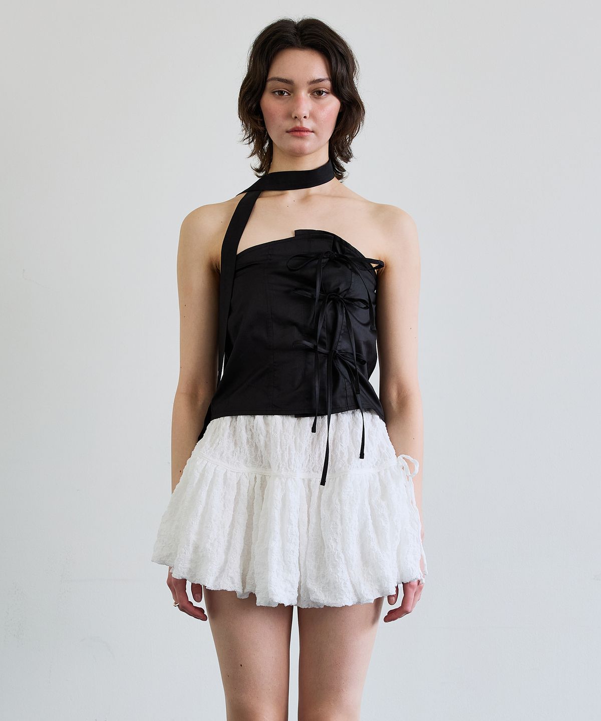 아리킴(ARIKIM) ELFIN SCARF TOP / BLACK