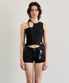 BEBE UNBALANCE SLEEVELESS TOP / BLACK