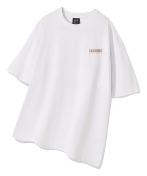 바코드 레터링 오버핏 반팔티 [브라운]