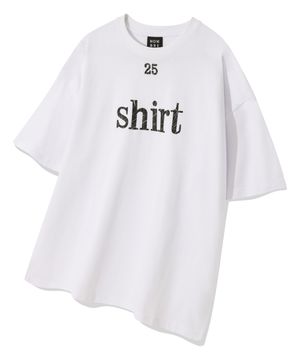 심플 레터링 오버핏 반팔티 [화이트]