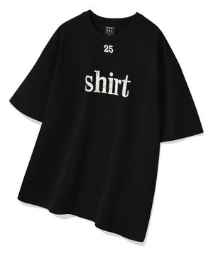 심플 레터링 오버핏 반팔티 [블랙]