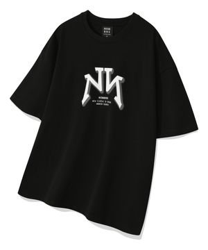 베이직 N 로고 오버핏 반팔티 [블랙]