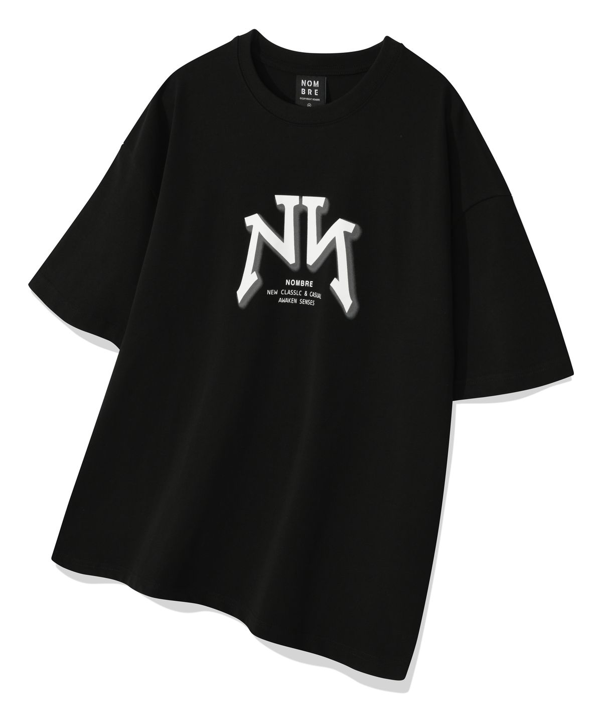 놈브레(NOMBRE) 베이직 N 로고 오버핏 반팔티 [블랙]