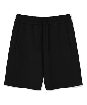 베이직 로고 자수 스웨트 쇼츠 [블랙]