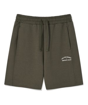 캐주얼 프린팅 스웨트 쇼츠 [카키]