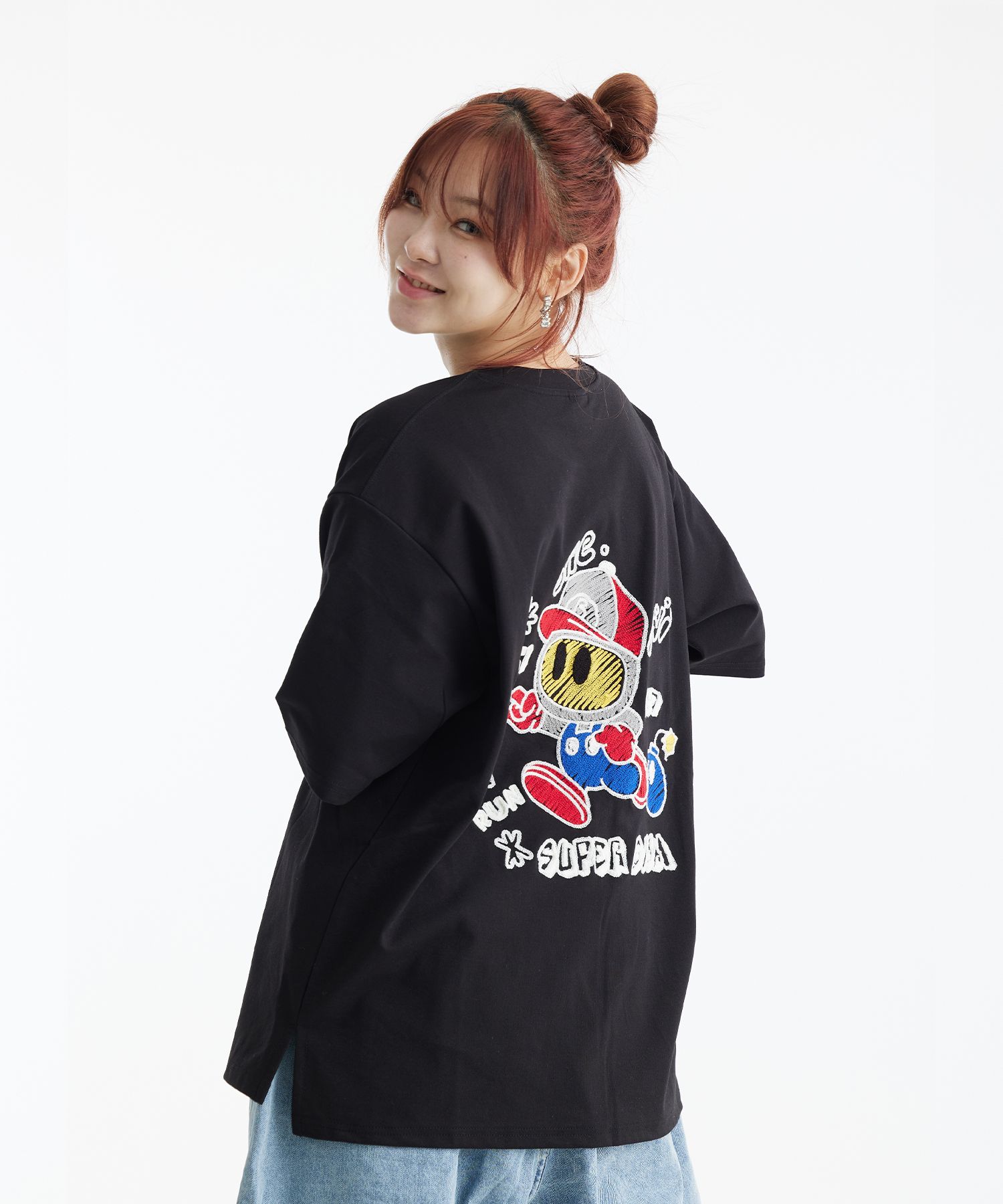 setupexe トップス　ロンT ワンショル　y2k グランジ　musinsa MUSINSA | DOUBLE JD Super Boom Short Sleeve T-Shirt (Black)