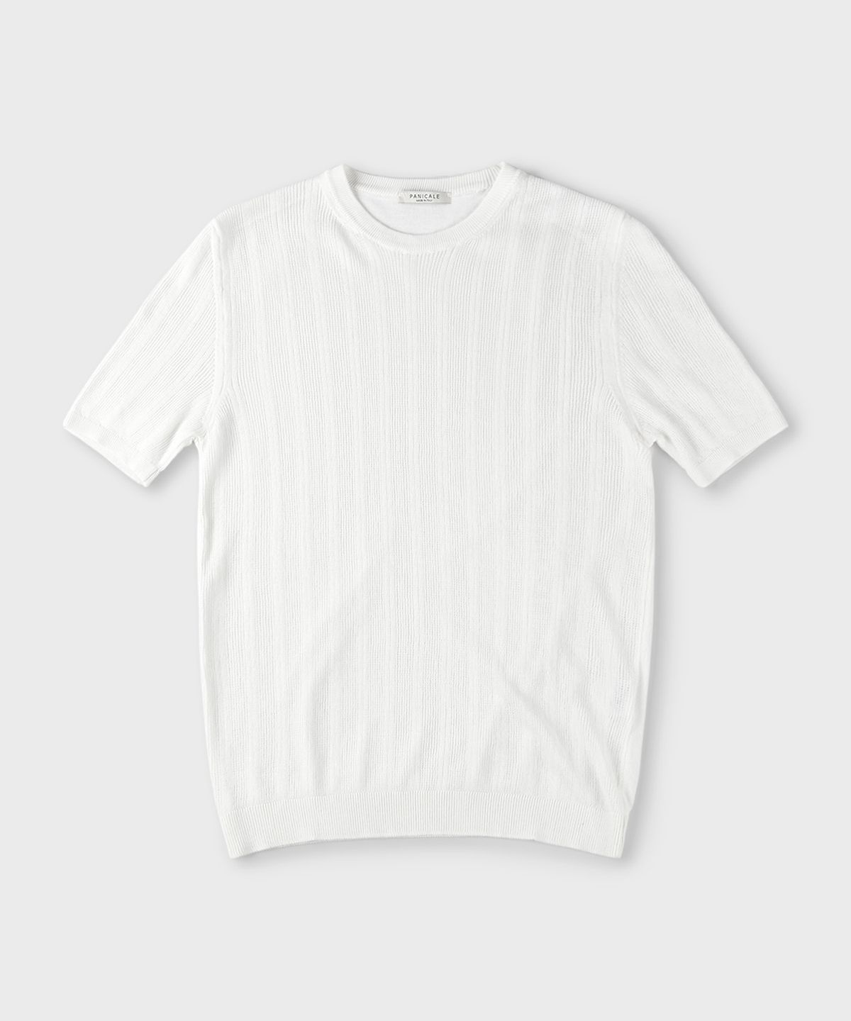 빠니깔레(PANICALE) 화이트 크루넥 코튼 니트
