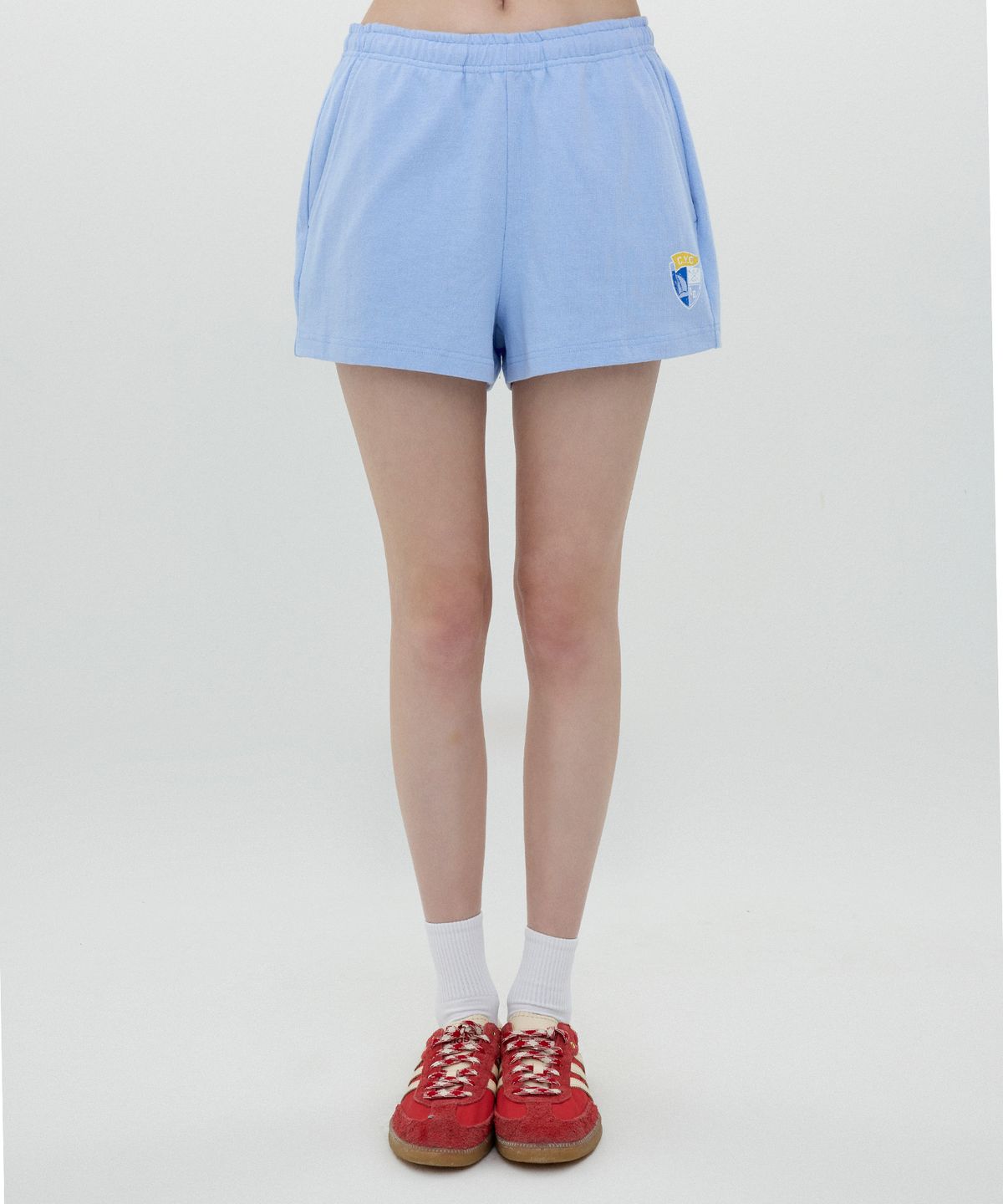 클로브(CLOVE) [25SS clove] Shield Print Banding Shorts (Sky Blue)