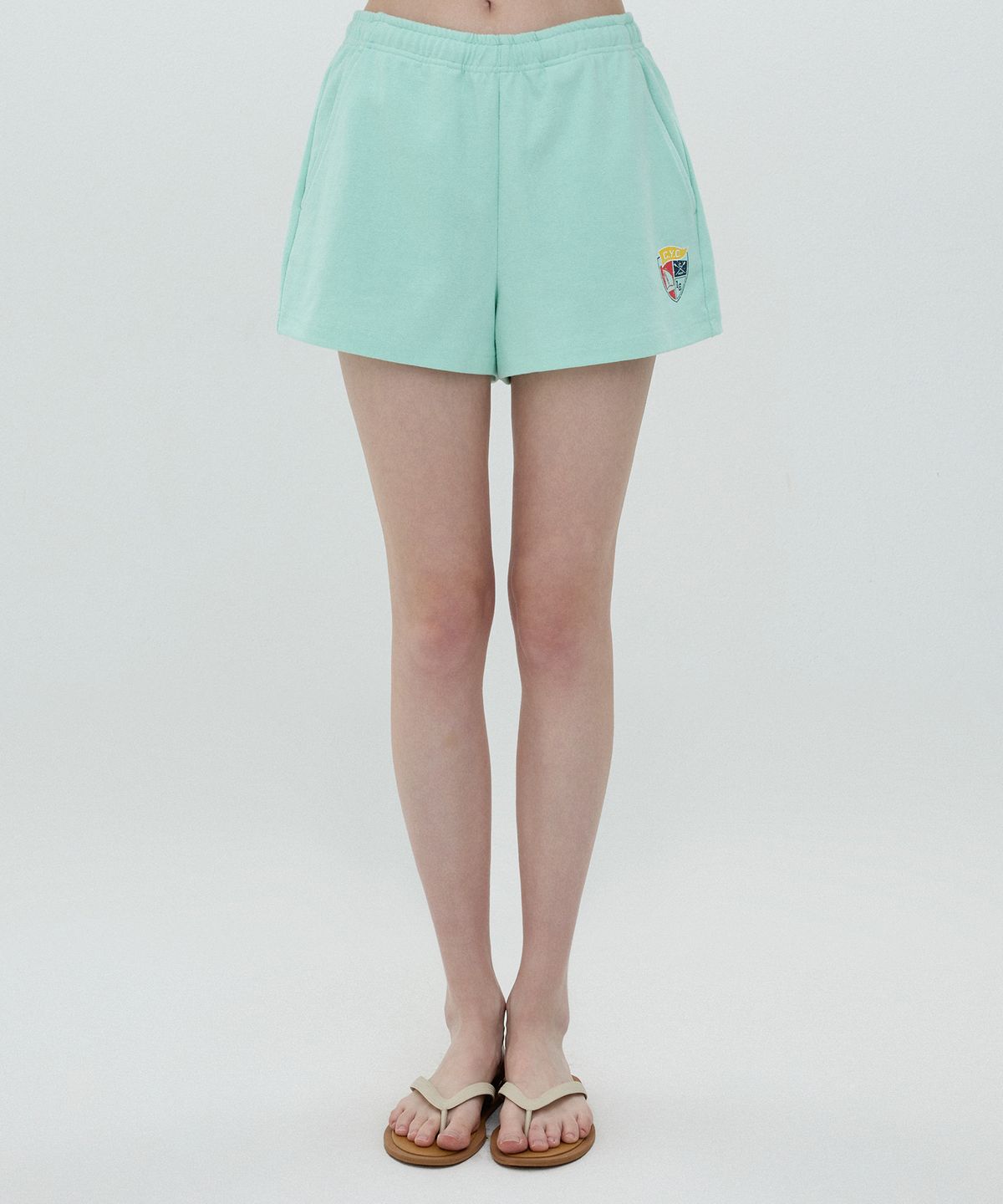 클로브(CLOVE) [25SS clove] Shield Print Banding Shorts (Mint)