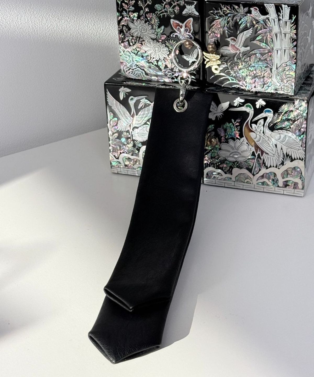 칠 하나 투 구육(71TO96) 소담댕기, K-Ribbon Keyring(Black)