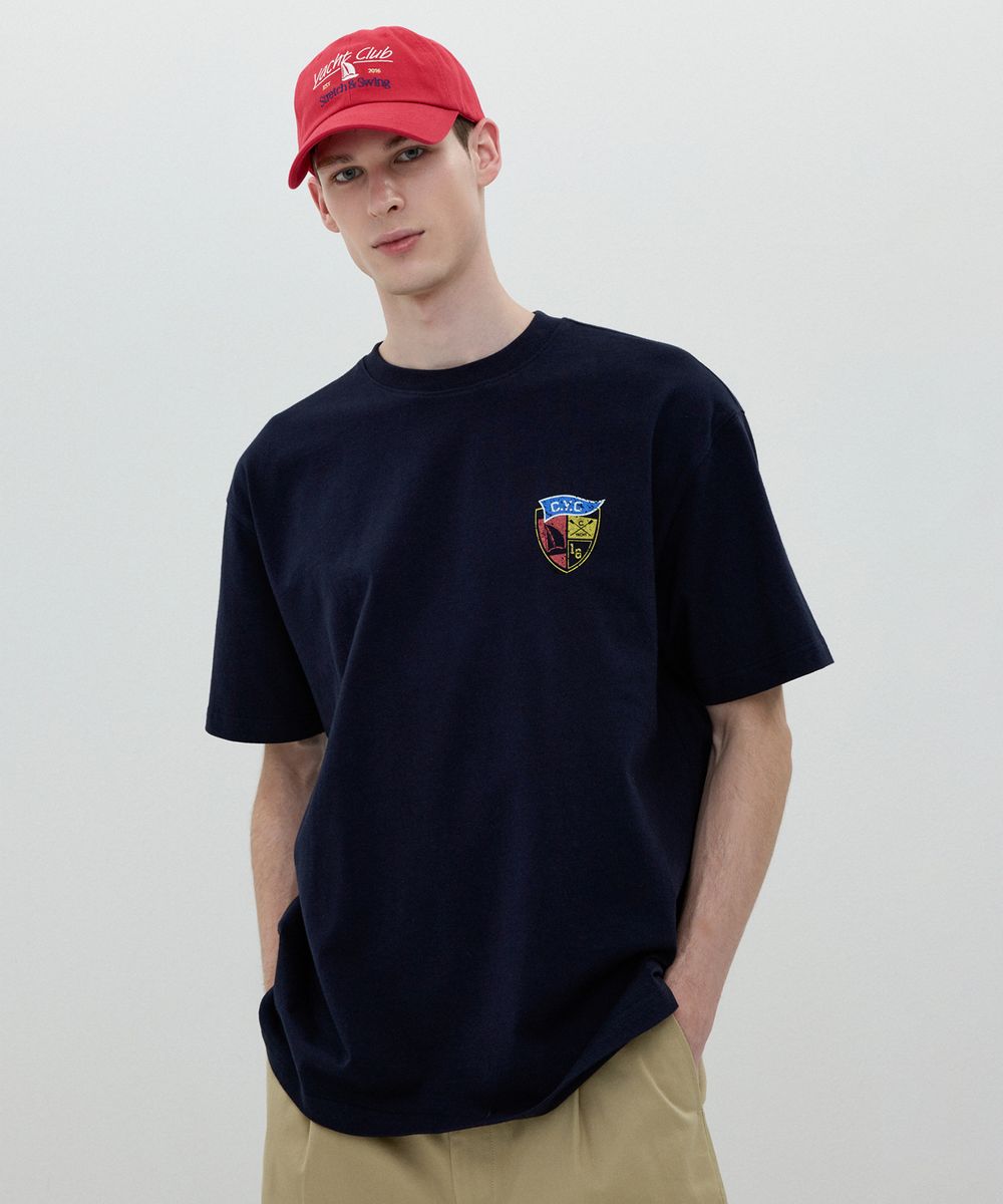 [25SS Clove] Shield Print T-shirt (Navy)