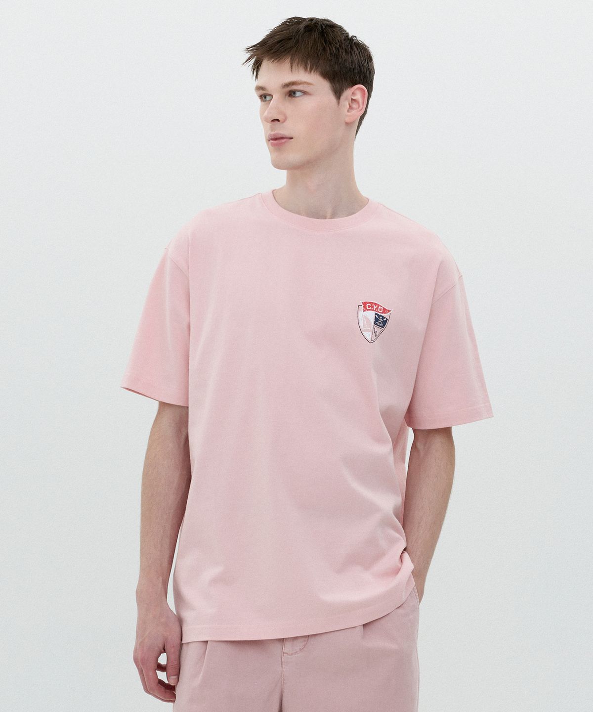 클로브(CLOVE) [25SS Clove] Shield Print T-shirt (Pink)