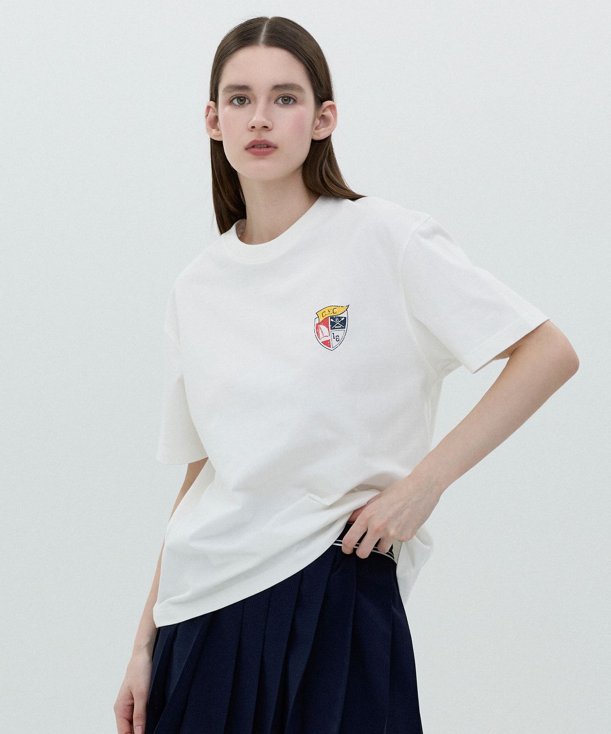 클로브(CLOVE) [25SS Clove] Shield Print T-shirt (White)