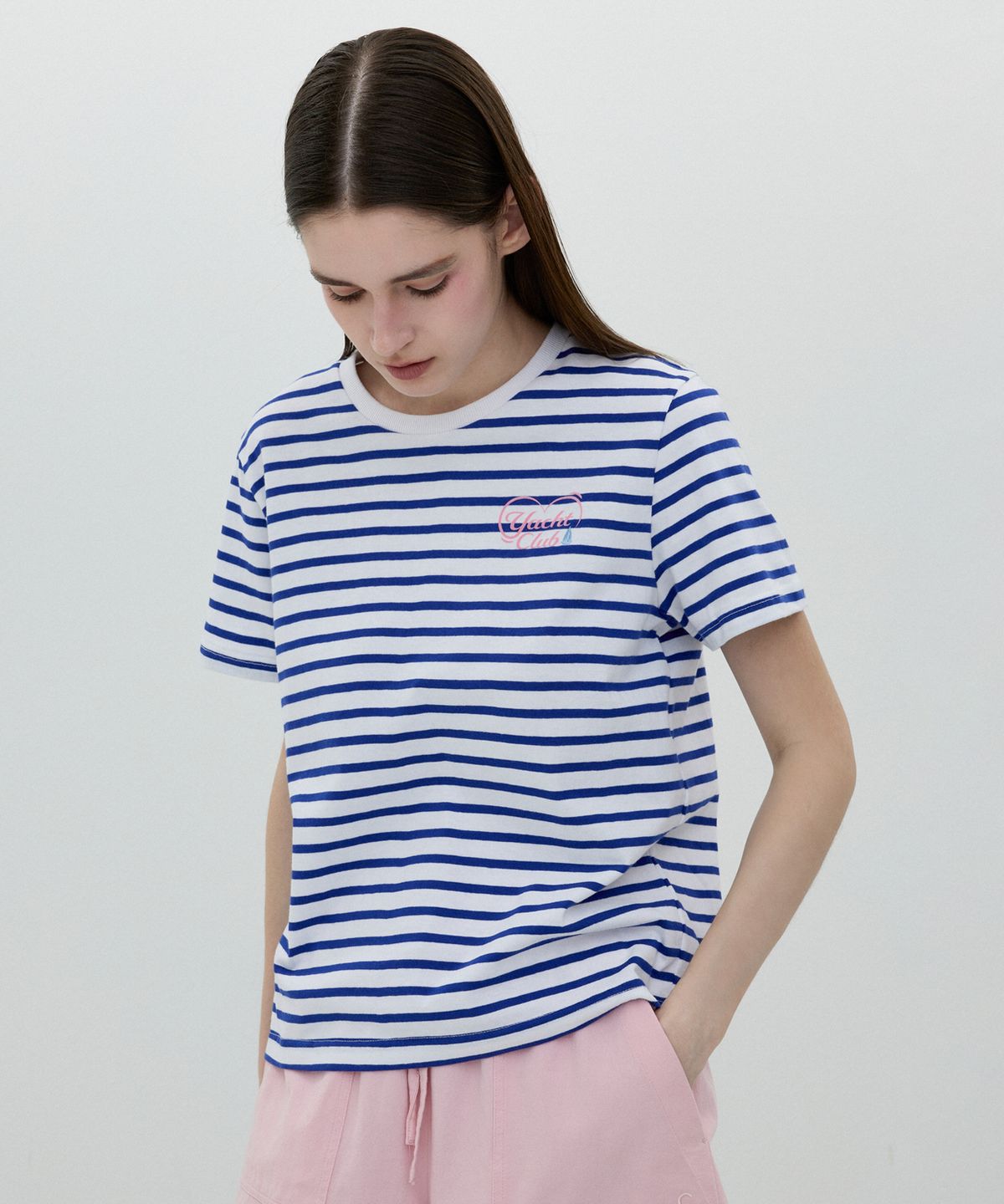 클로브(CLOVE) [25SS clove] Yacht Club Stripe T-Shirt (Blue)