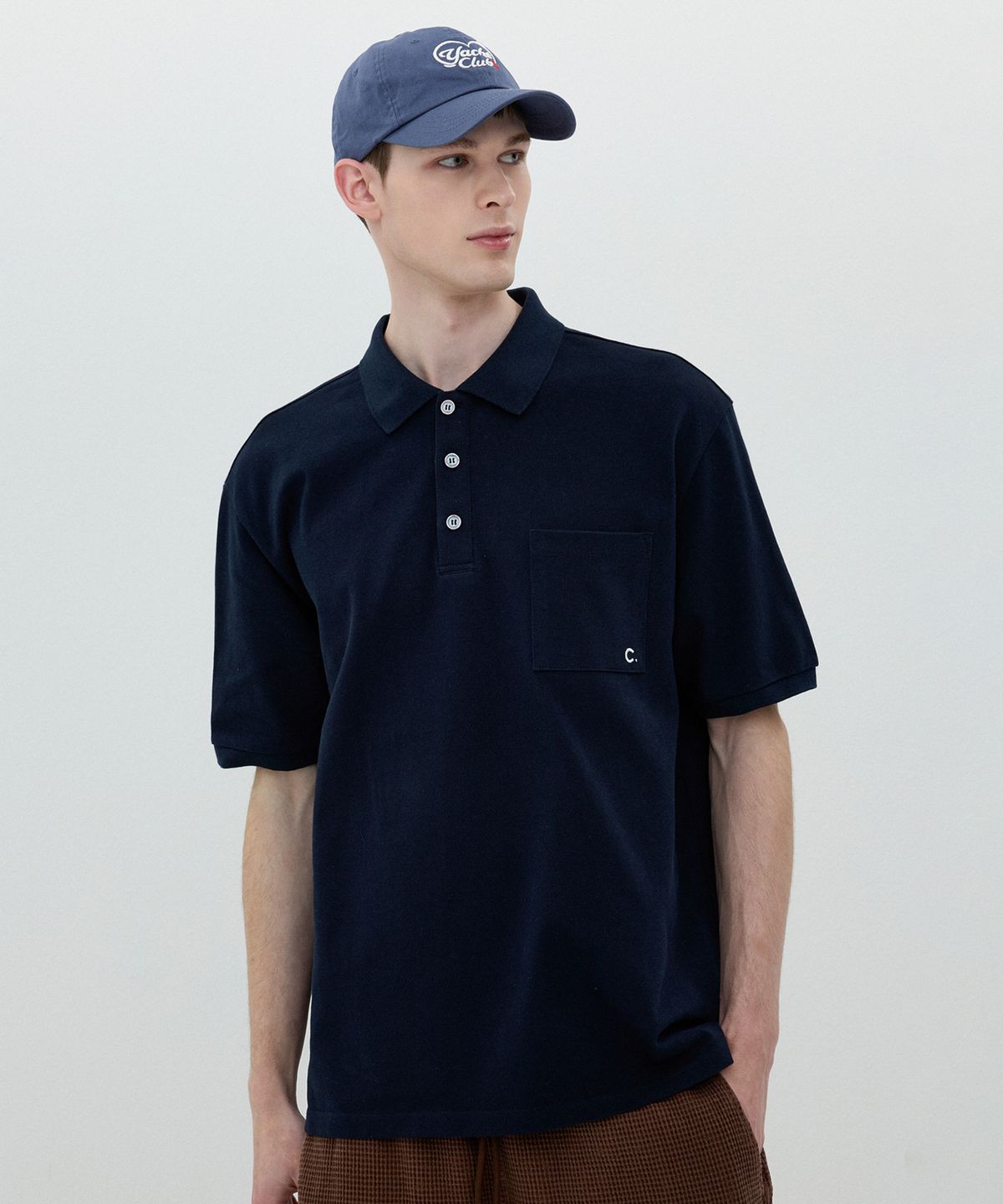 클로브(CLOVE) [25SS clove] Solid Pique T-shirt_Men (Navy)