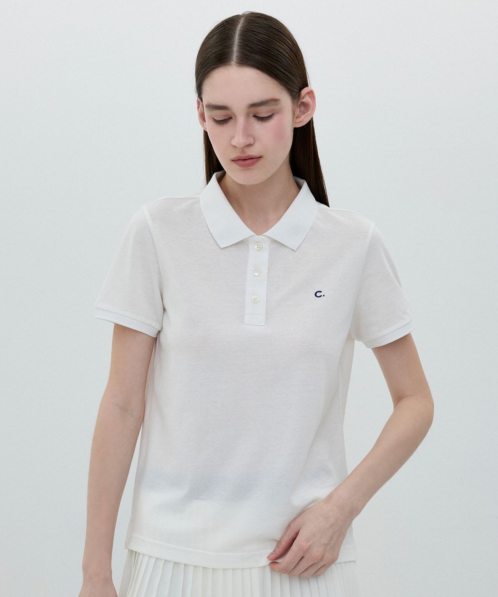 [25SS clove] Slim Fit Pique T-shirt (White)