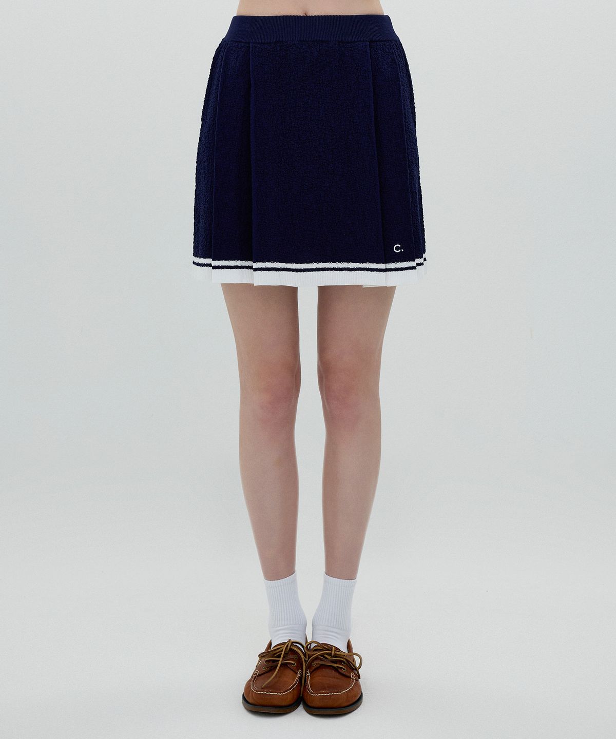클로브(CLOVE) [25SS clove] Knit Skirt (Navy)