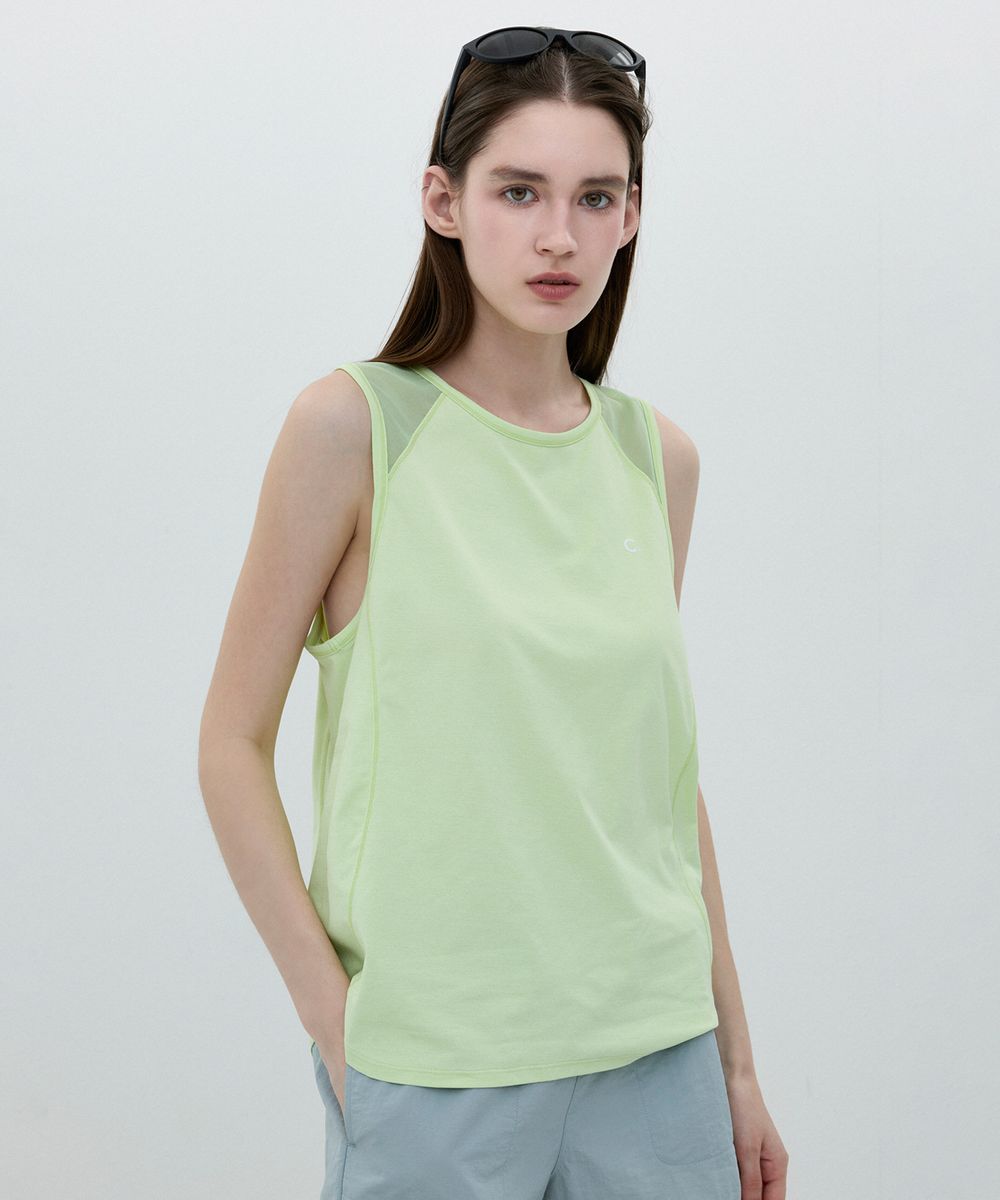 [25SS clove] Stretch Running Tank Top (Lime)