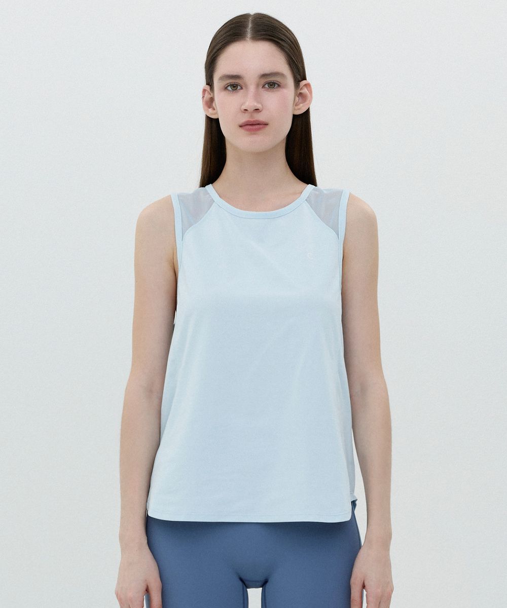 [25SS clove] Stretch Running Tank Top (Sky Blue)