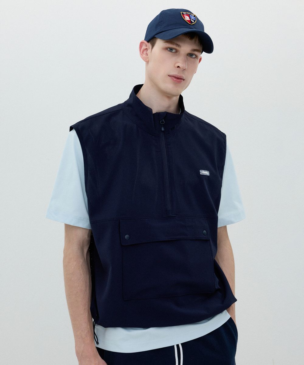 [25SS clove] Light Pocket Vest (Dark Navy)