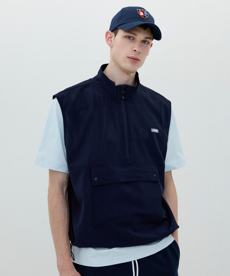 [25SS clove] Light Pocket Vest (Dark Navy)