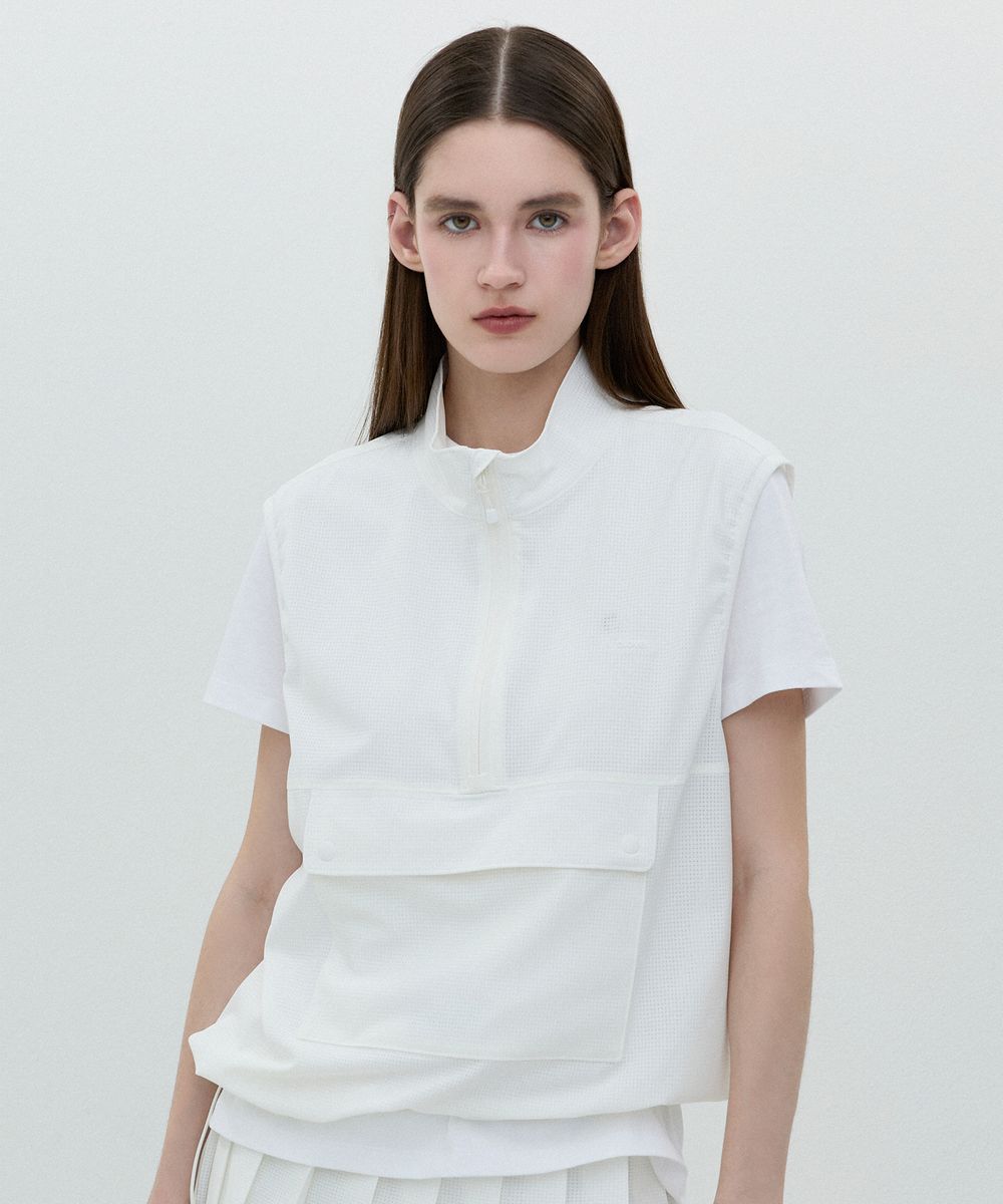 [25SS clove] Light Pocket Vest (White)