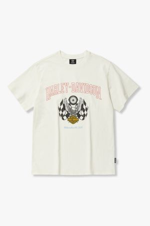 [Vintage] 레이싱플래그 피그먼트 반팔티셔츠_오프화이트 HH15111206