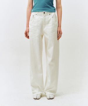 프론트 커브 코튼 컬러 데님 팬츠_CTD419(화이트)