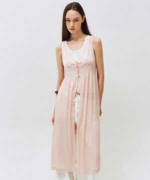 시어 버튼 레이어드 드레스_CTOP709(핑크)