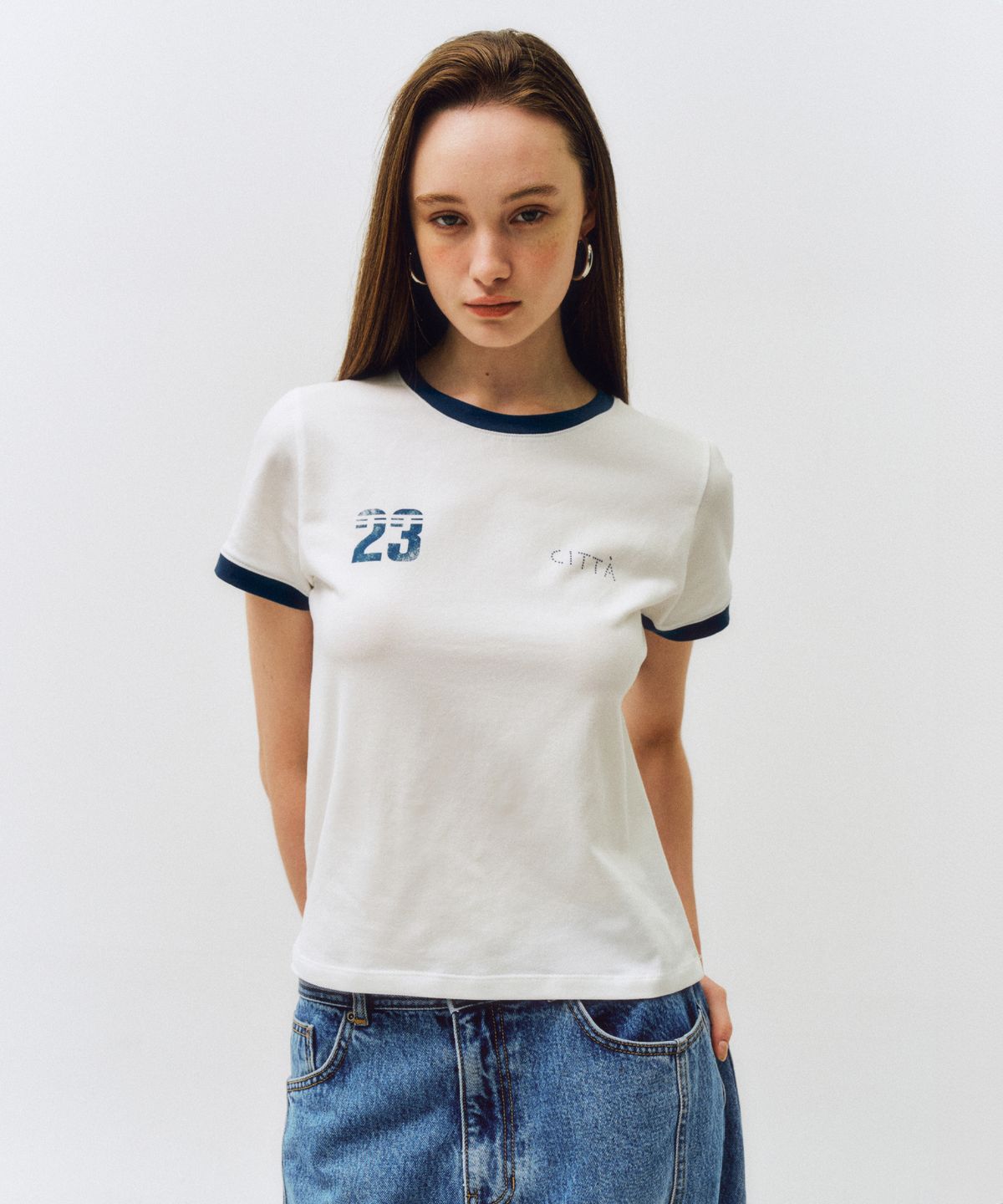 씨타(CITTA) 넘버 23 시타 링거 티셔츠_CTT374(화이트)