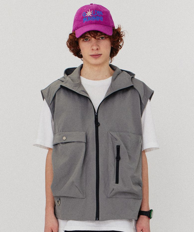 Utility hood vest_Grey